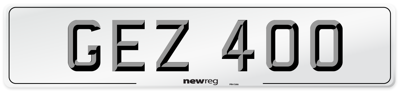 GEZ 400 Number Plate from New Reg